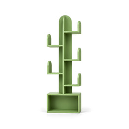Alternate view of Dozloco Cactus Kids Bookcase & Storage Shelf, showing cactus-inspired design and multiple open shelves.