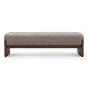Dynovy Grey Upholstered Wooden Bench