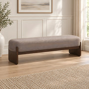 Dynovy Grey Upholstered Wooden Bench