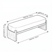 Dynovy Grey Upholstered Wooden Bench