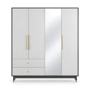 Eclovora 4 Door Wooden Wardrobe with Mirror
