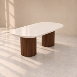 Elgenalia Marble Top 8-Seater Dining Table
