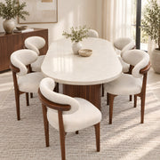 Elgenalia Marble Top 8-Seater Dining Table