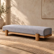 Elmayi Grey Wooden Frame Upholstered Bench
