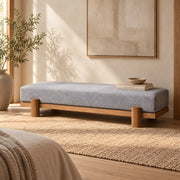 Elmayi Grey Wooden Frame Upholstered Bench