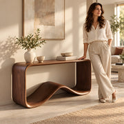 Emmowavy Wooden Console Table