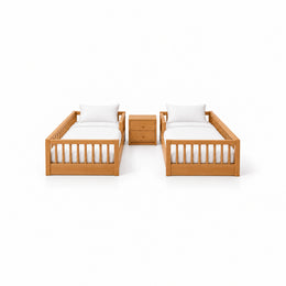 Alternate view of Eskilona Wooden Kids Twin Bed with Nightstand, showing engineered Wood for everyday interior styling.