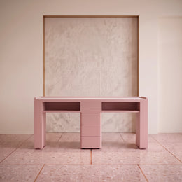 Esmiro Pink Manicure Table with Storage