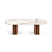Ezzimora Marble Top 6-Seater Dining Table