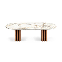 Ezzimora Marble Top 6-Seater Dining Table