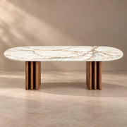 Ezzimora Marble Top 6-Seater Dining Table