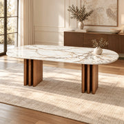 Ezzimora Marble Top 6-Seater Dining Table