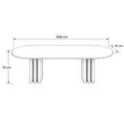 Ezzimora Marble Top 6-Seater Dining Table