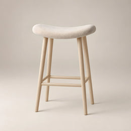 Fikomira Curved Upholstered Counter Stool