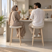 Fikomira Curved Upholstered Counter Stool
