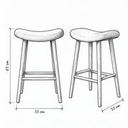 Fikomira Curved Upholstered Counter Stool