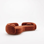 Fillori Terracotta Plush Modern 3-Seater Sofa