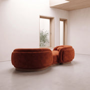 Fillori Terracotta Plush Modern 3-Seater Sofa