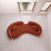 Fillori Terracotta Plush Modern 3-Seater Sofa