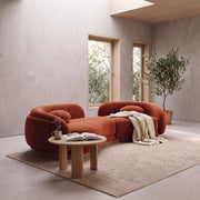 Fillori Terracotta Plush Modern 3-Seater Sofa