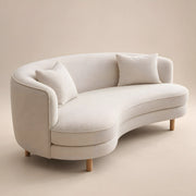 Fleecina White Curved 3 Seater Sofa