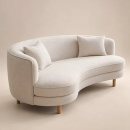 Fleecina White Curved 3 Seater Sofa