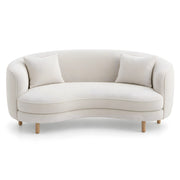 Fleecina White Curved 3 Seater Sofa