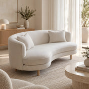 Fleecina White Curved 3 Seater Sofa