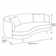 Fleecina White Curved 3 Seater Sofa