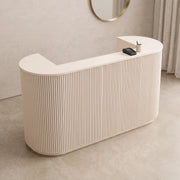 Flootap Fluted Beige Salon Reception Desk