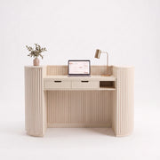Flootap Fluted Beige Salon Reception Desk