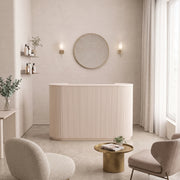 Flootap Fluted Beige Salon Reception Desk