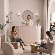 Flootap Fluted Beige Salon Reception Desk