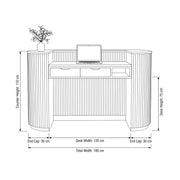 Flootap Fluted Beige Salon Reception Desk
