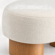 Flussora Beige Upholstered Curved Bench