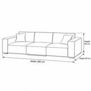 Gimekana Beige 3 Seater Sofa