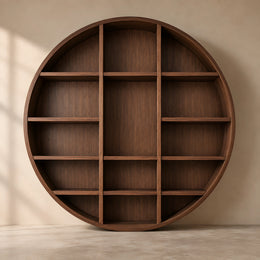 Girovy Round Wooden Bookshelf