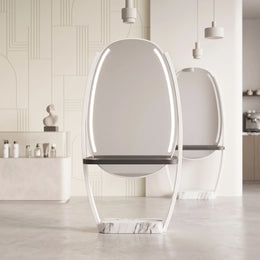 Givoria White Salon Mirror Stand