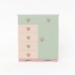 Alternate view of Gremy Kids Chest of Drawers with Bear Handles, showing multiple drawers and spacious storage cabinet.
