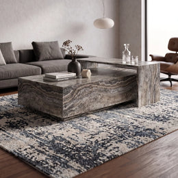 Vero Graphite Travertine Coffee Table