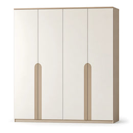 Alternate view of Gurmovy 4 Door Wooden Wardrobe, showing four full-height doors for a closer look at the product design.