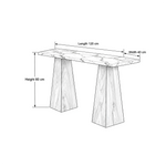 Hadlino Marble Console Table dimension guide showing 120 cm long, 40 cm wide, and 80 cm high for entryway layout planning.