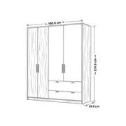 Haglona 4 Door Wooden Wardrobe