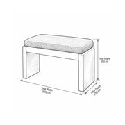 Harteslo Pedicure Footrest dimension guide with a slim front apron and labels of 60 cm wide, 20 cm deep and 45 cm high.