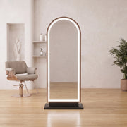 Helmnry Brown LED Salon Mirror Stand