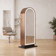 Helmnry Brown LED Salon Mirror Stand