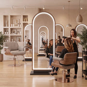 Helmnry Brown LED Salon Mirror Stand