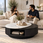 Heshro White Marble Storage Coffee Table