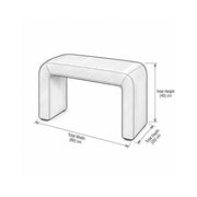 Hoksala Upholstered Pedicure Footrest size sketch showing a continuous upholstered frame; 60 cm wide and 45 cm high.