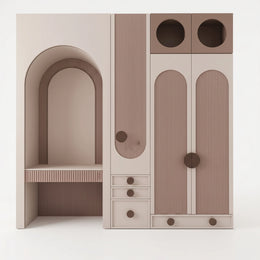 Alternate view of Holarch Kids Wardrobe with Study Area, showing spacious wardrobe storage in a balanced home interior.